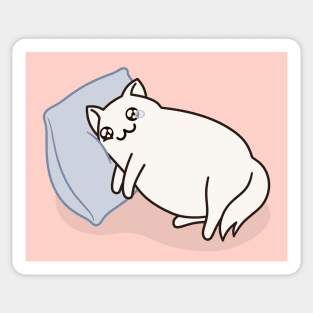 Kakun the Cat - Too fat to do anything Sticker